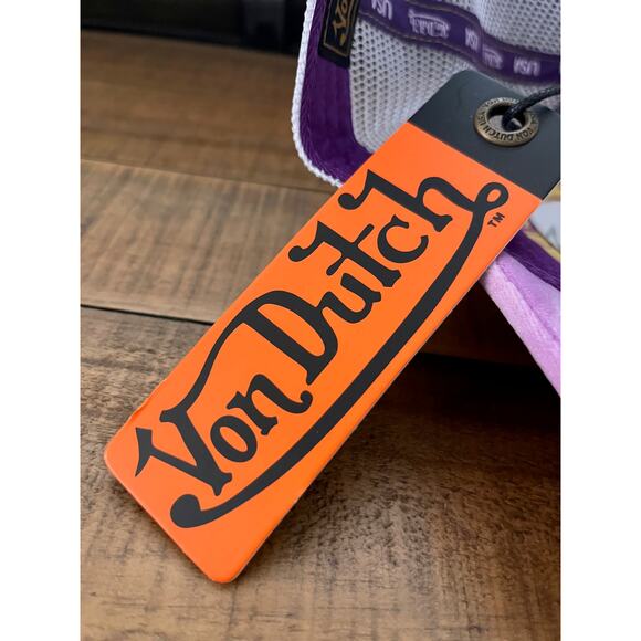 NWT VON DUTCH Official Purple Velvet Trucker Hat Upside down Logo Y2K - Picture 7 of 10